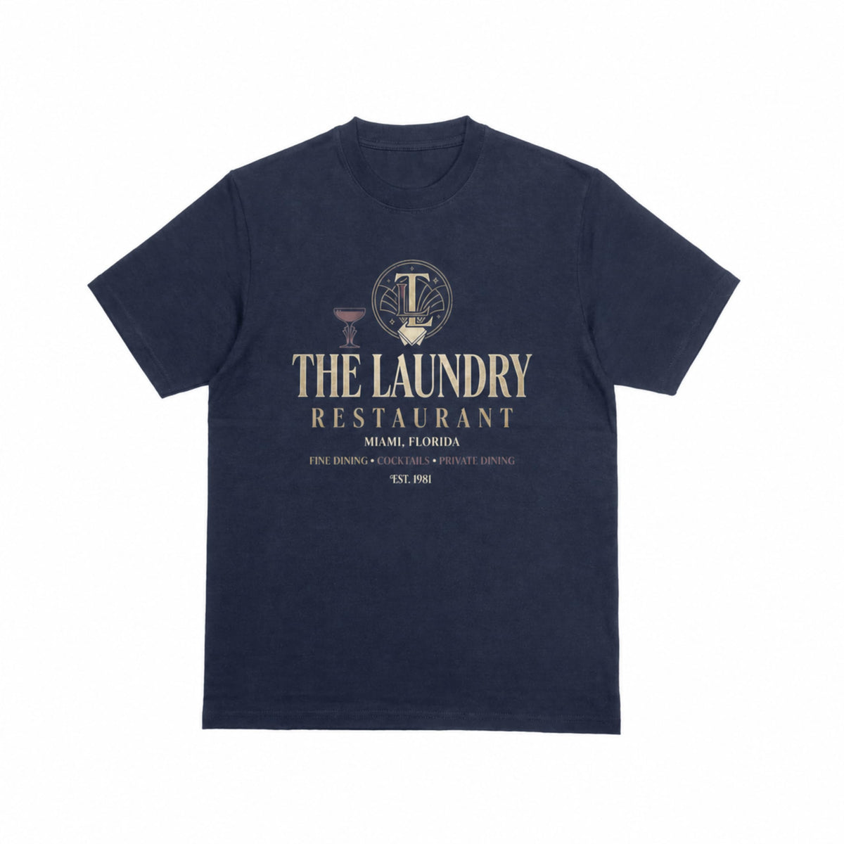 The Laundry Restaurant Miami graphic tee - navy