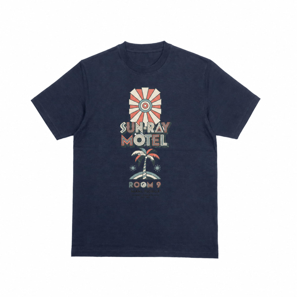 Sun-Ray Motel Room 9 graphic tee - navy