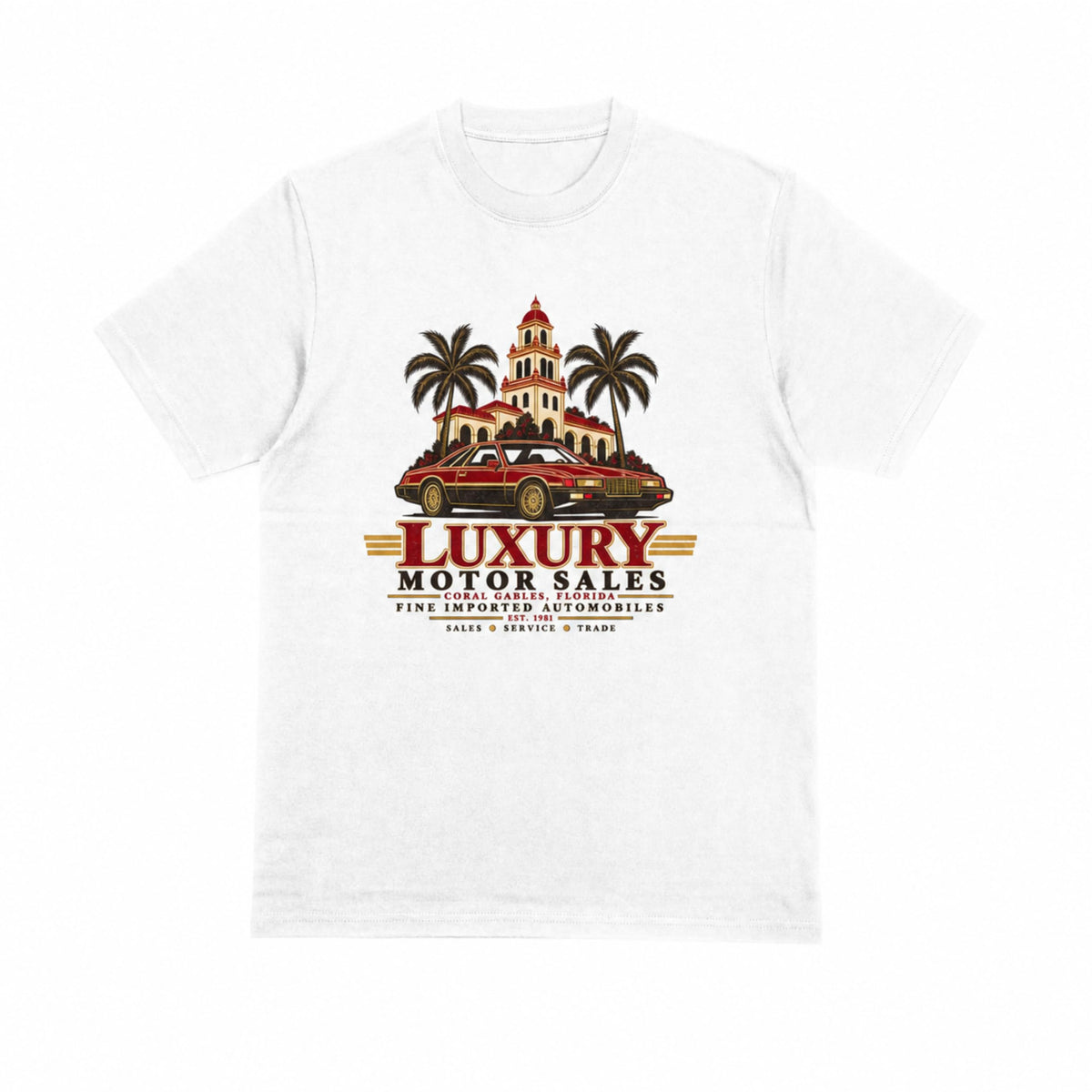 Luxury Motor Sales Coral Gables graphic tee - white