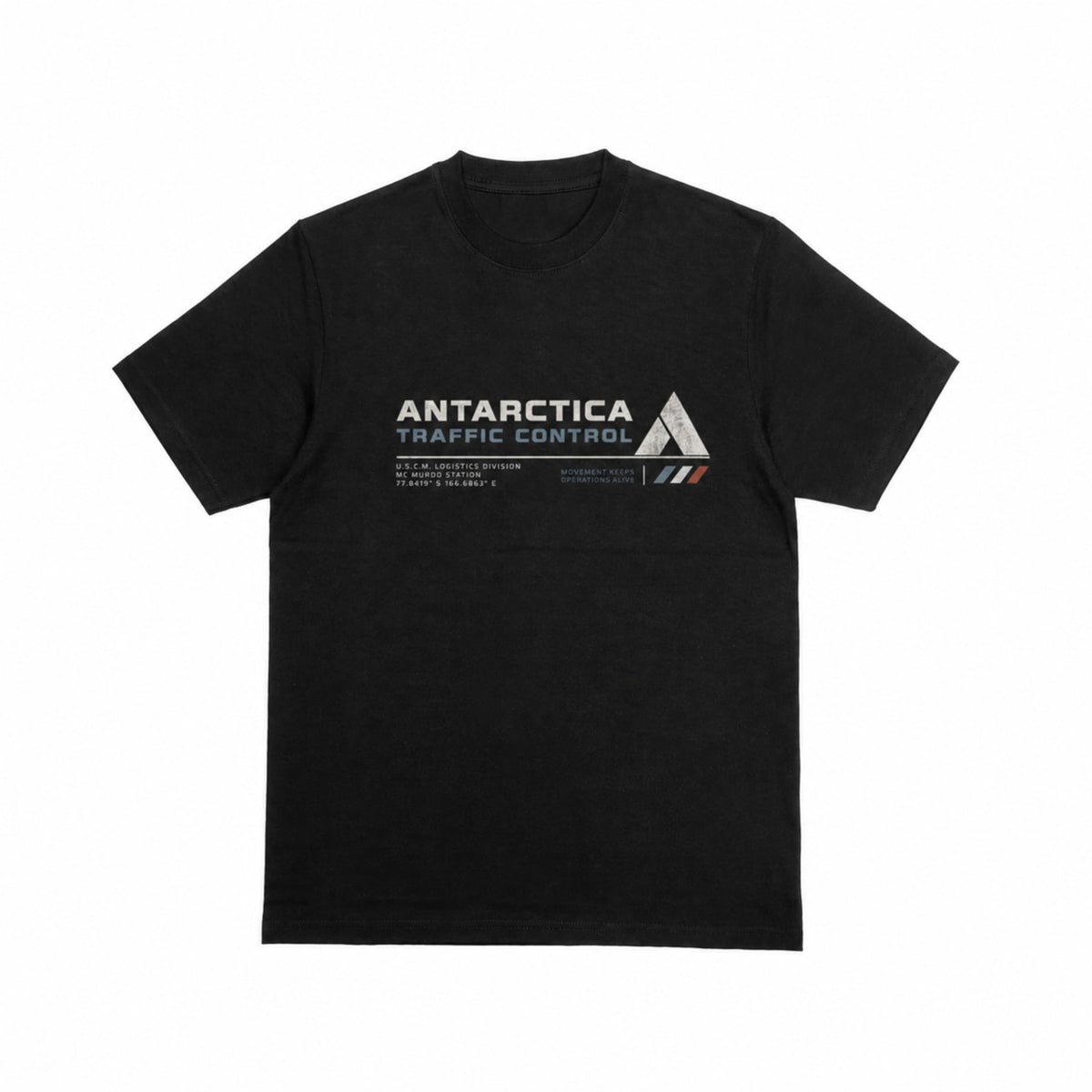 Antarctica Traffic Control Logistics graphic tee - black