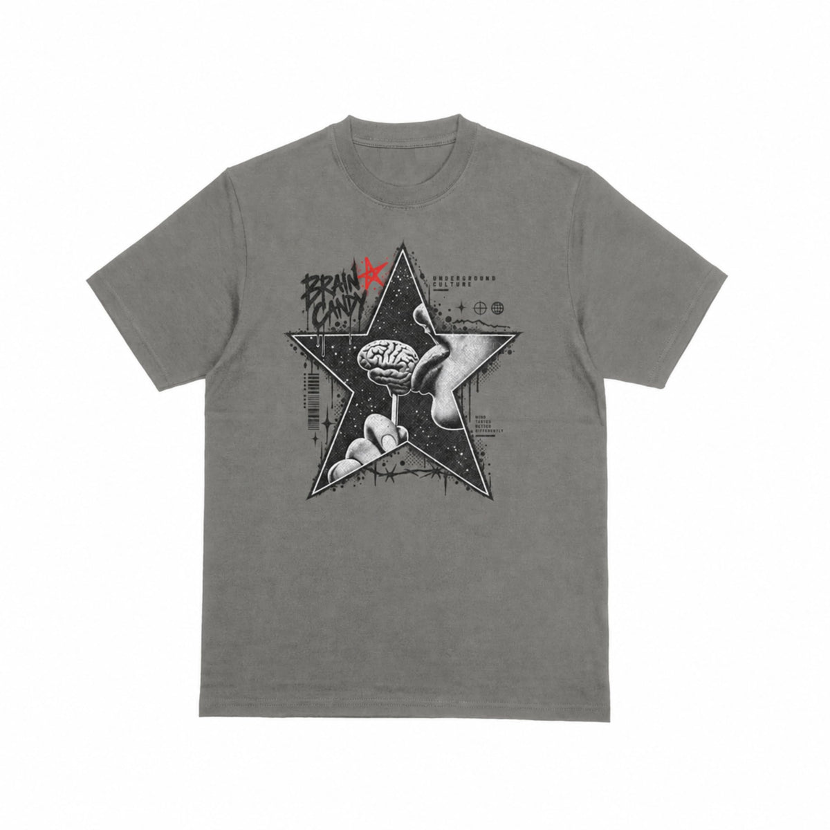 Brain Candy graphic tee - charcoal