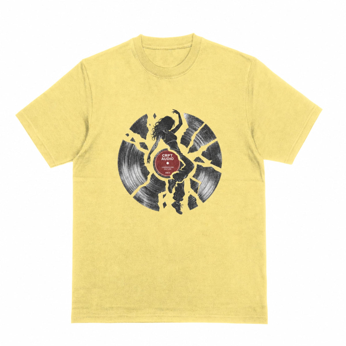Broken Vinyl graphic tee - cornsilk