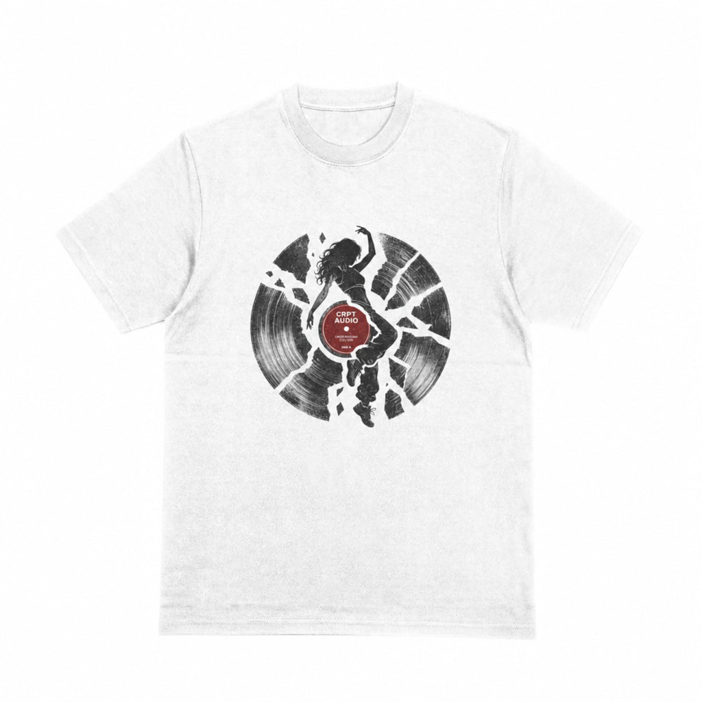 Broken Vinyl graphic tee - white