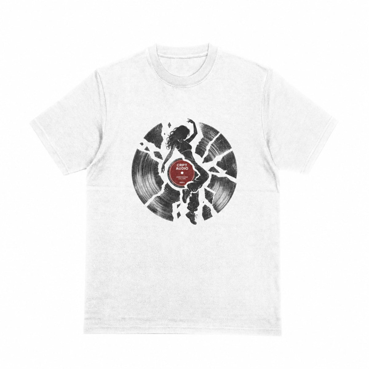 Broken Vinyl graphic tee - white